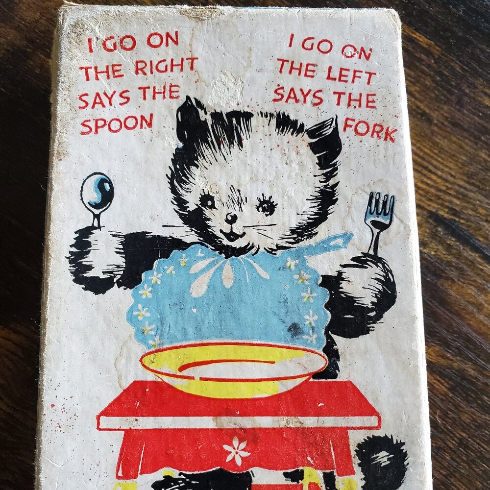 Vintage Tot's Fork and Spoon in Cool Old Box